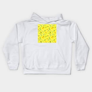 Watercolor Lemon & Leaves 1 Kids Hoodie